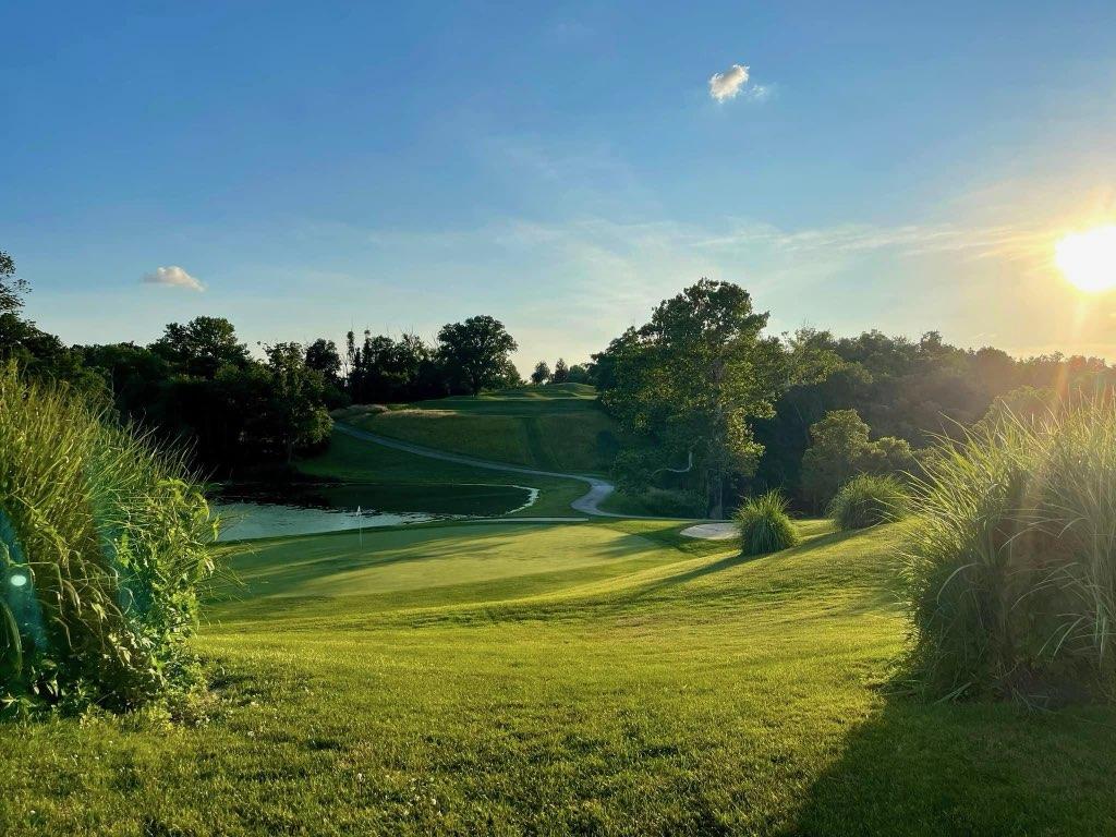 Rolling golf course greens